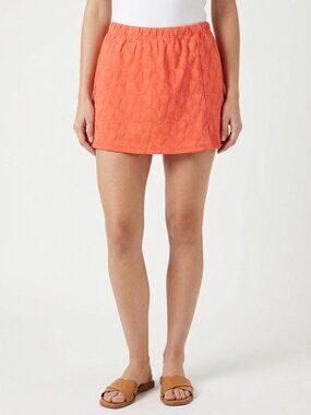 Match Point Vintage Orange Diamond Textured Tennis Skort Athletic Golf Skirt